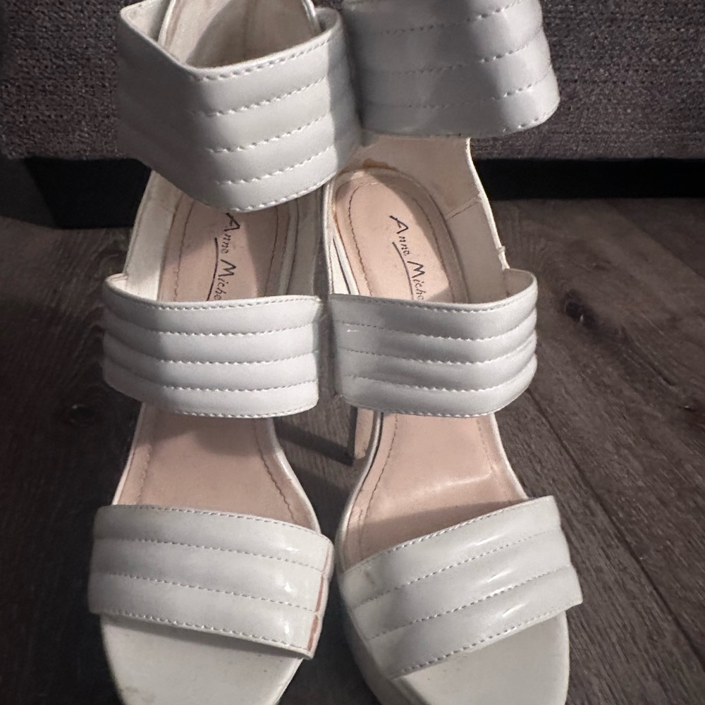 Anne Michelle Strappy White Heels